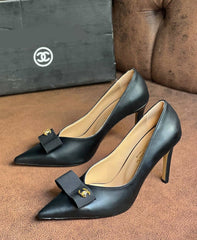 chanal new season black high heels