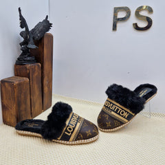 LV cotton-style slippers