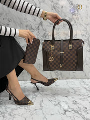 LV new high heels shoes bag set