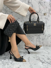 chnnal heels shoes bag set