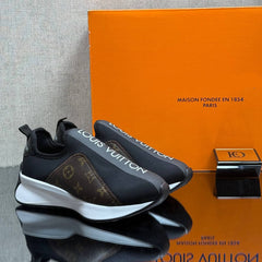 shoes with LV written on them