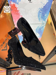 YSL glitter heeled shoes