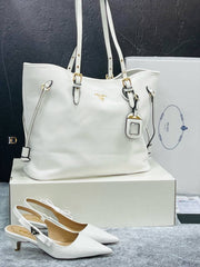 prad flat heels shoes bag set