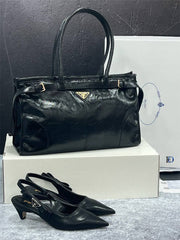 prad flat heels shoes bag set