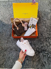 LV white shoes and bag set