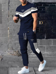 men's sports tracksuit tshirt set