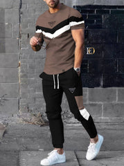 men's sports tracksuit tshirt set