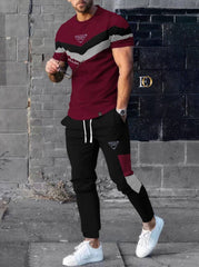 men's sports tracksuit tshirt set