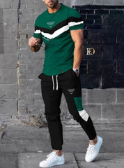 men's sports tracksuit tshirt set