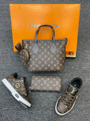 New season LV bag shoes and wallet set