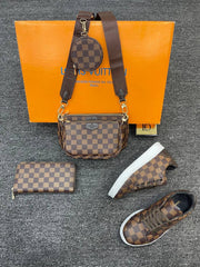 New season LV bag shoes and wallet set