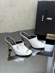 High heels with YSL heel logo