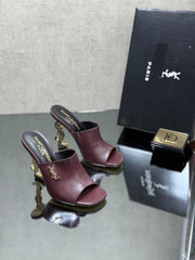 High heels with YSL heel logo