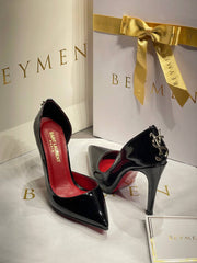 YSL leather bottom red heeled shoes