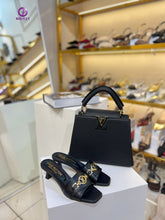 LV heels slipper bag sets