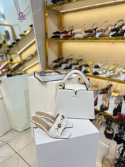 LV heels slipper bag sets