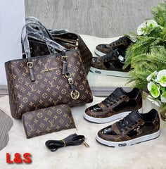 LV new women shoes bag sets