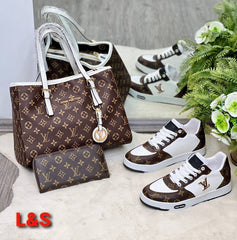 LV new women shoes bag sets