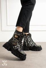Christian D patterned women's boots