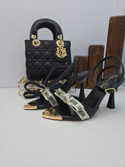 christian D heels shoes bag set