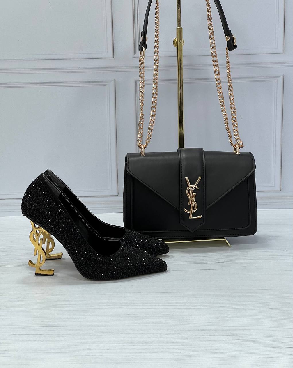 Glitter style heel shoe set on YSL