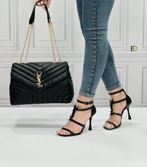 YSL new season heeled shoes bag set