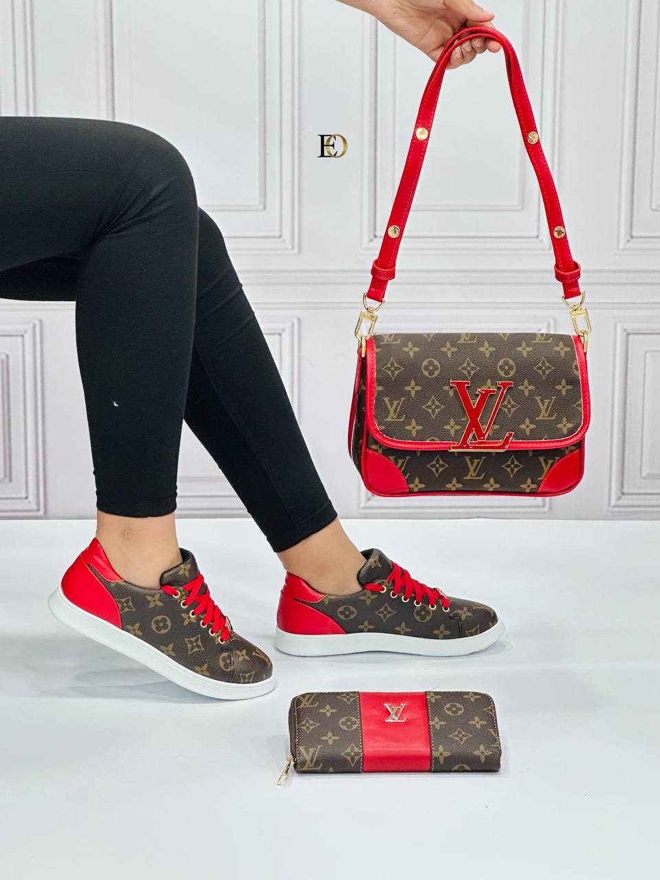 New season women's LV patterned shoe bag set