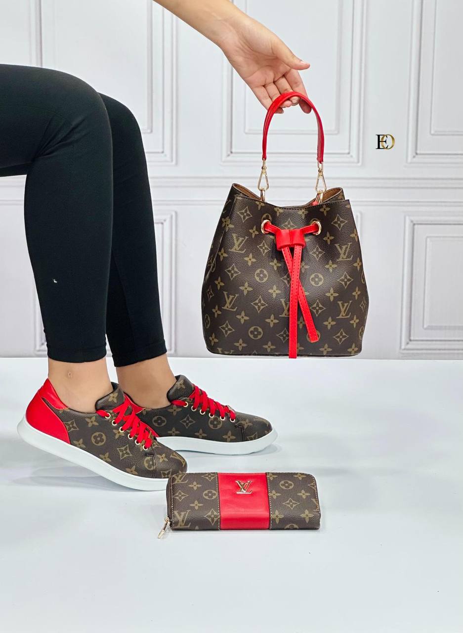 New season women's LV patterned shoe bag set