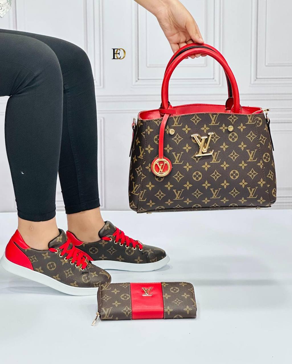 New season women's LV patterned shoe bag set