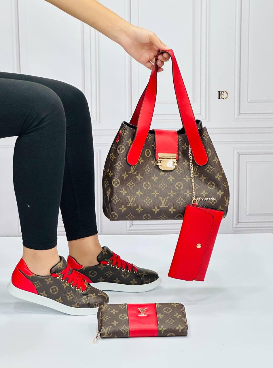 New season women's LV patterned shoe bag set