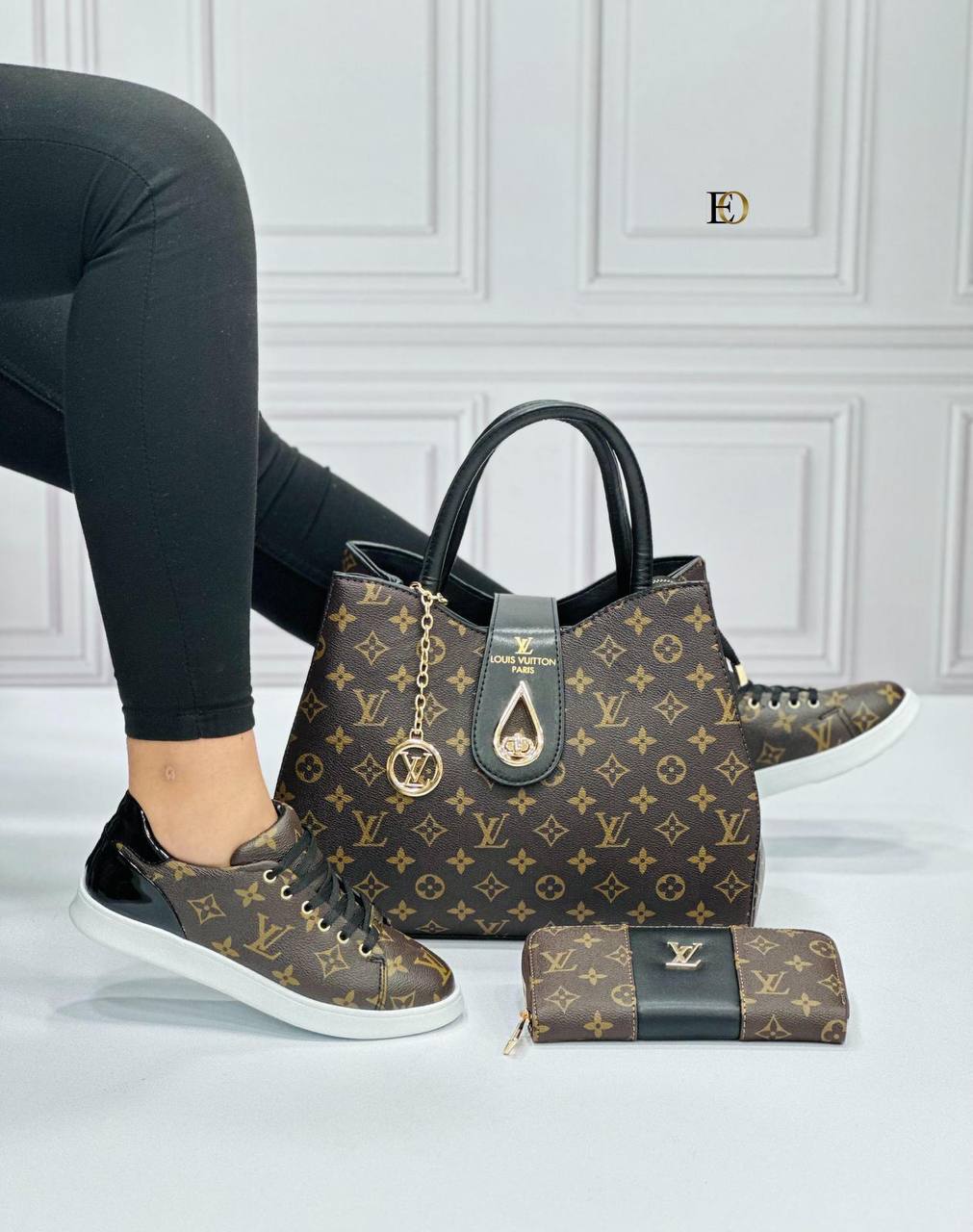 New season women's LV patterned shoe bag set