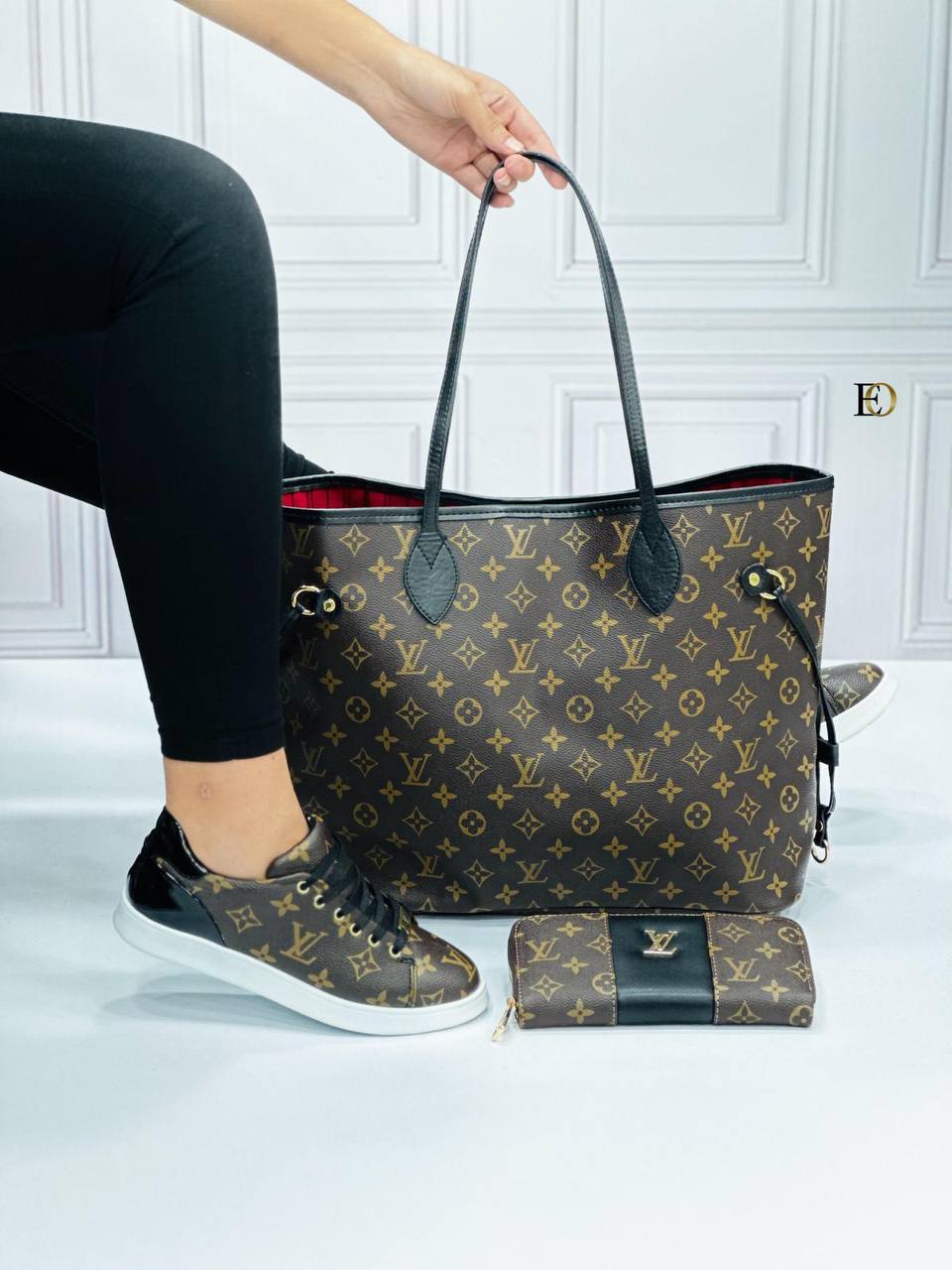 New season women's LV patterned shoe bag set