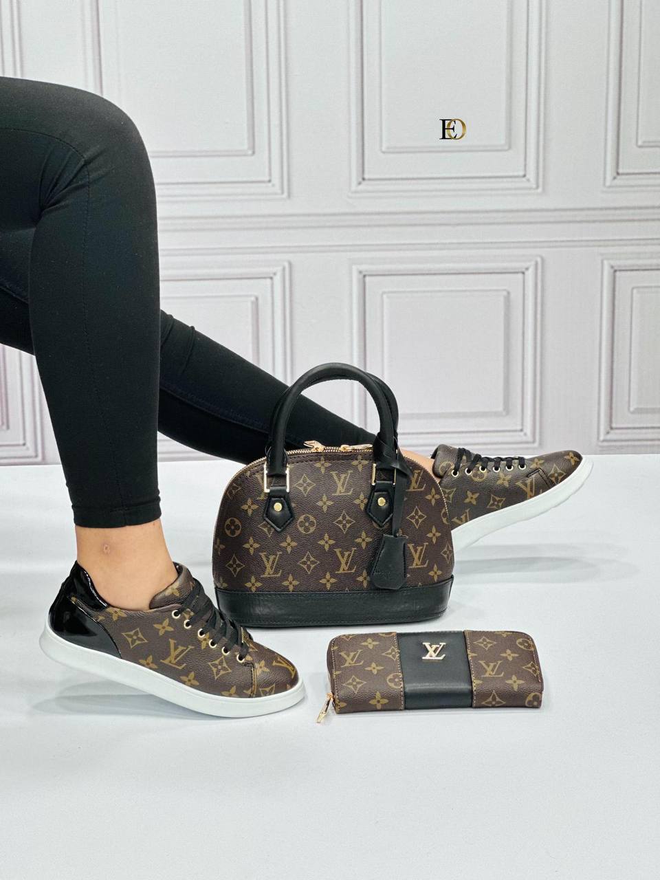 New season women's LV patterned shoe bag set