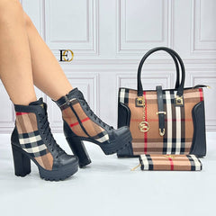 Burbary heeled boot bag set