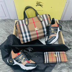 Burbary shoe bag set with two side zippers