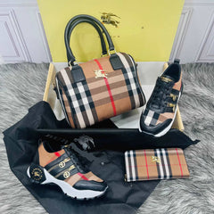 Burbary shoe bag set with two side zippers