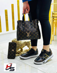 New women's lv sneakers bag set