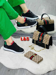 New GG patterned women's shoes bag set