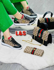 New GG patterned women's shoes bag set