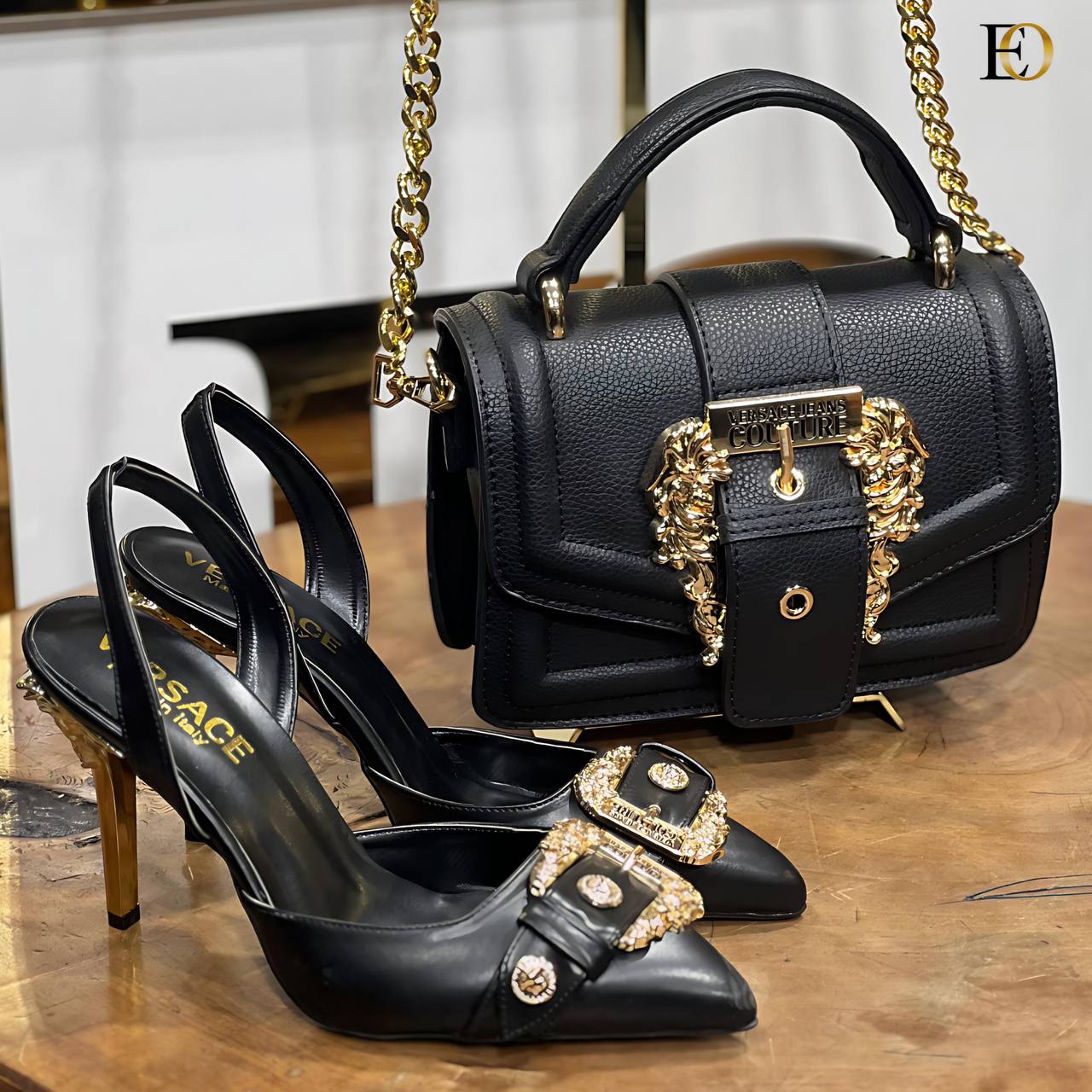 New different style high heels shoes bag set