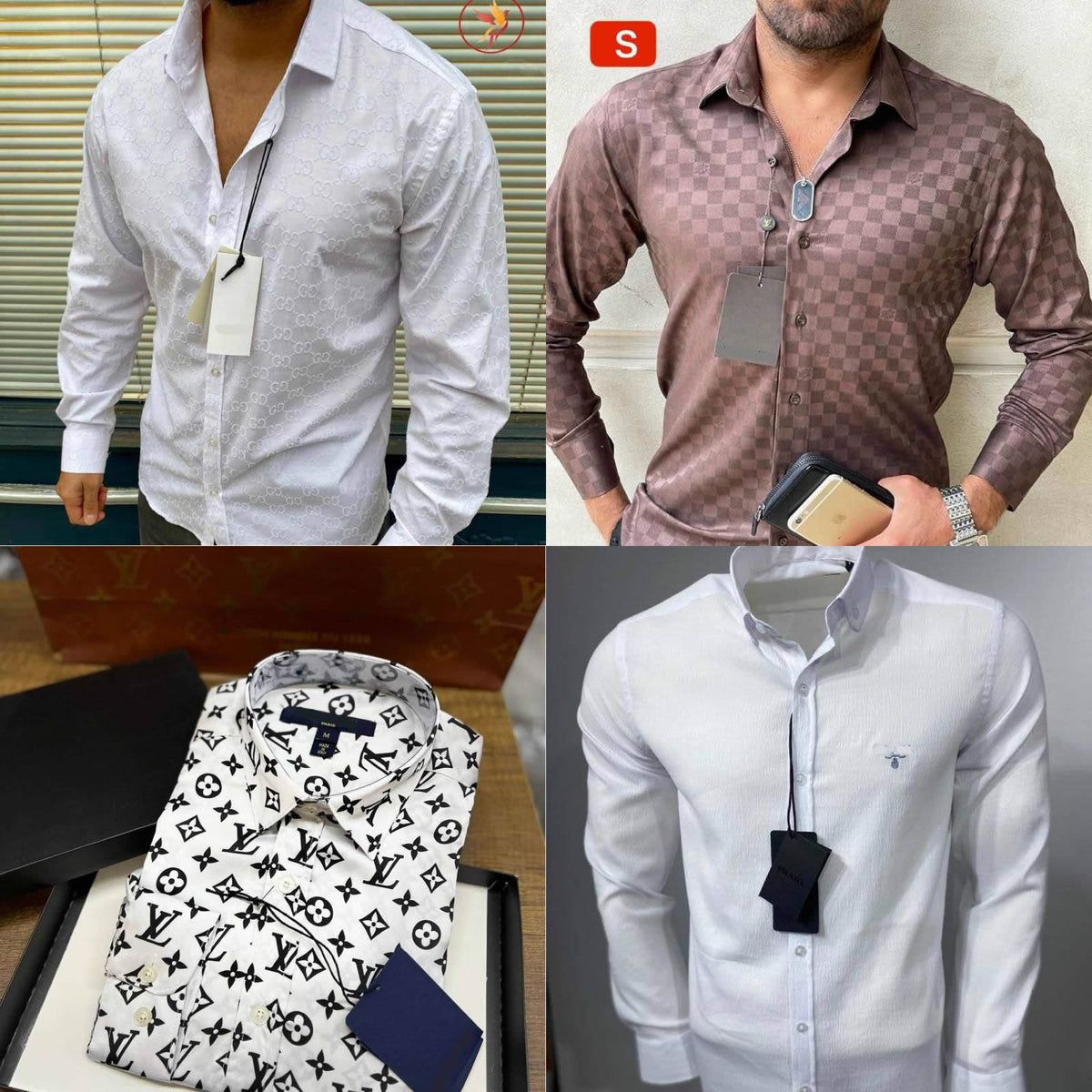 4 pieces of LV men's shirts