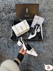 lightweight high heel ysl shoes and bag set