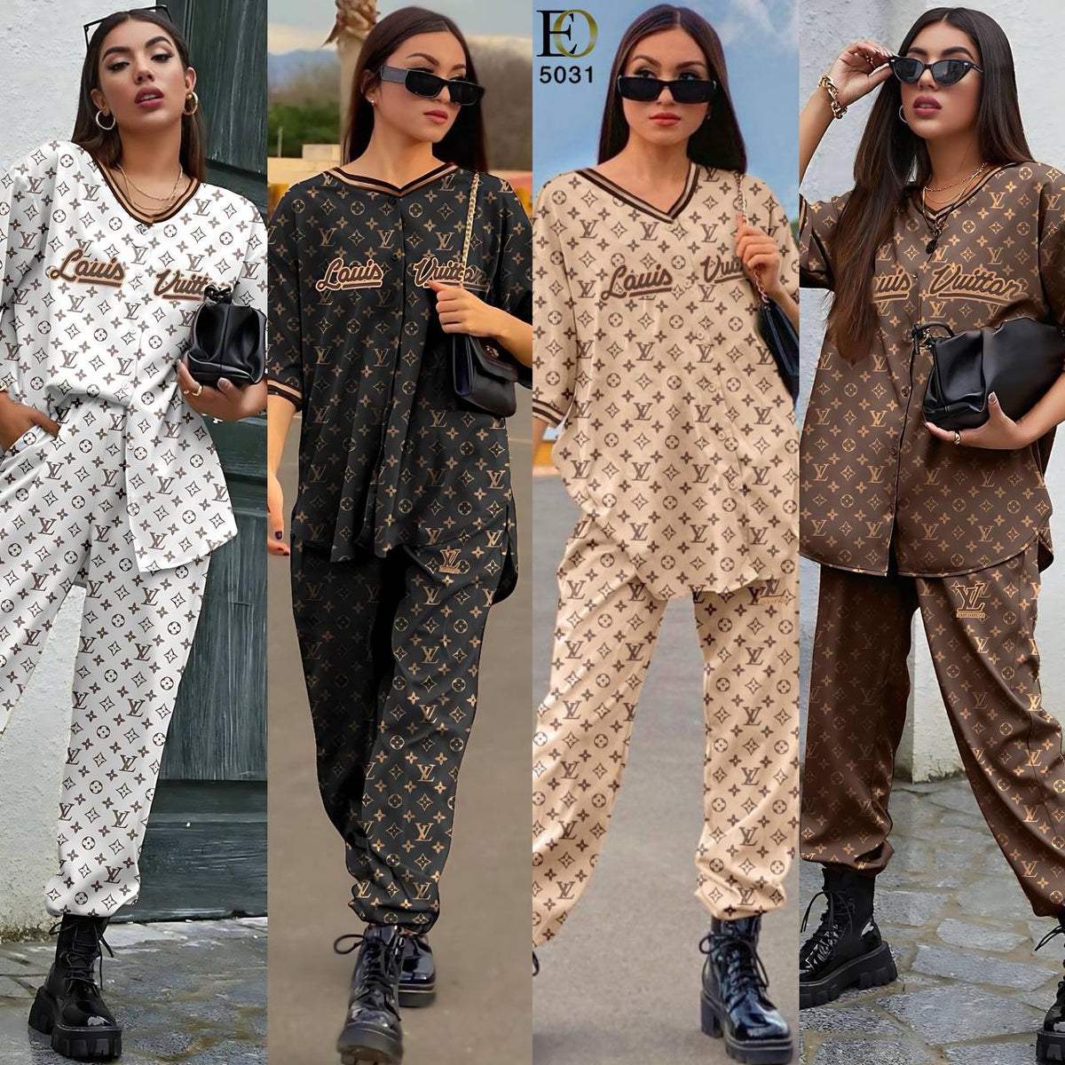 V-neck t-shirt and trousers set