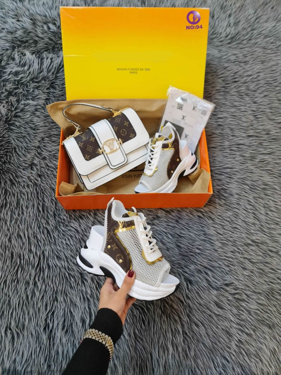 LV sandal bag set