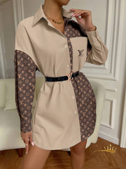 LV shirt style belted dress