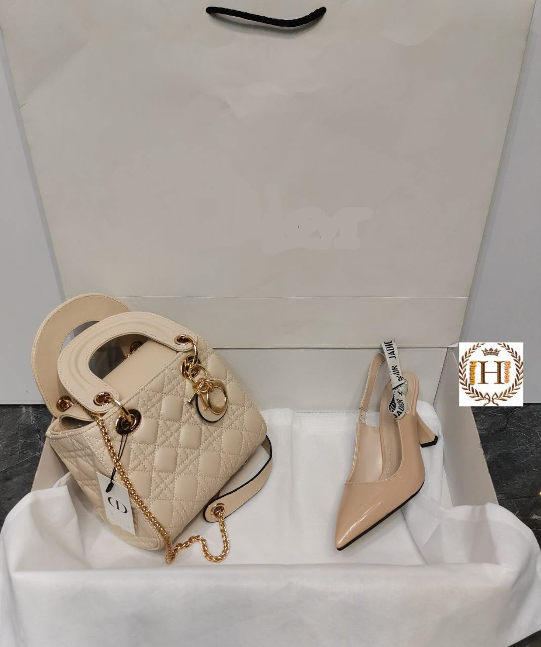 CD heels shoes bag set