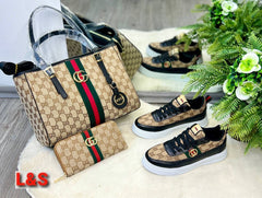 GG patterned sneaker bag set