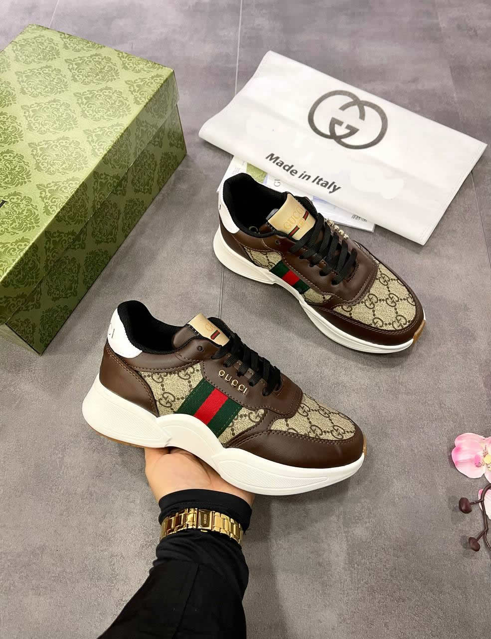 GG patterned women's sneakers