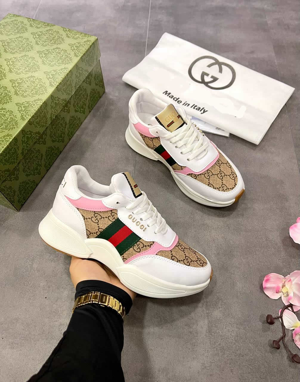 GG patterned women's sneakers