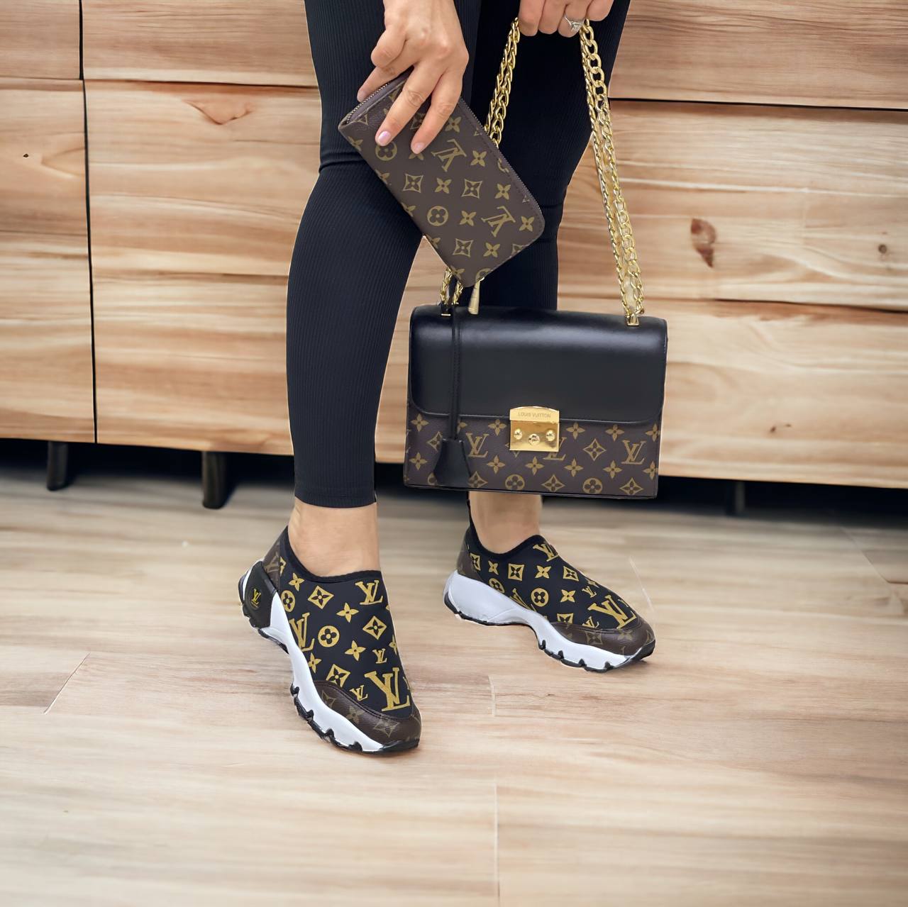 LV patterned shoe bag sets